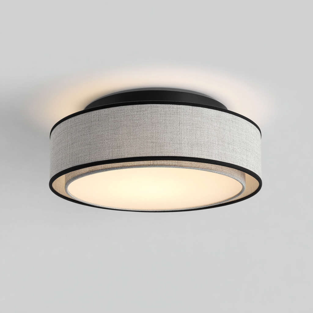 Lampada da soffitto in tessuto 36x36x18 cm nero - bianco per il soggiorno design moderno-comfyota