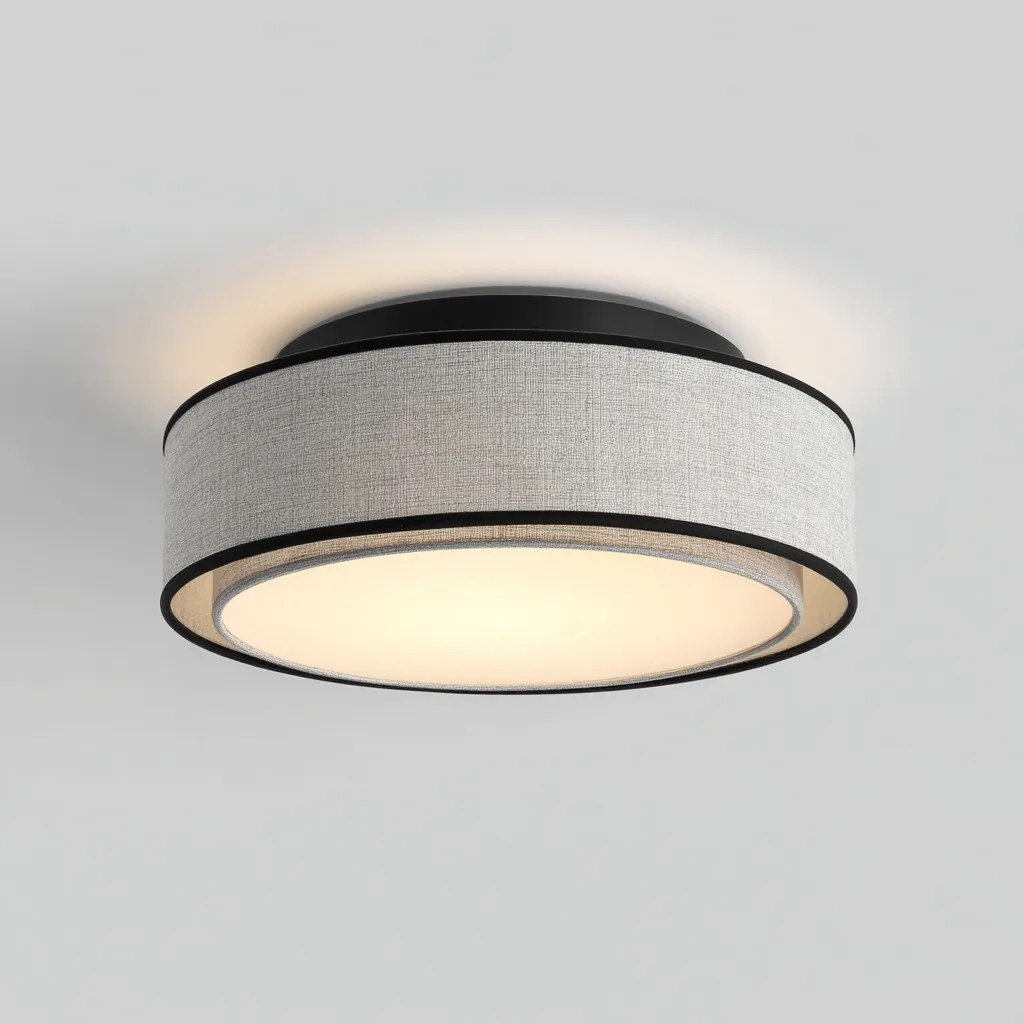 Lampada da soffitto in tessuto 36x36x18 cm nero - bianco per il soggiorno design moderno-comfyota