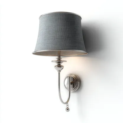 Applique metallo tessuto 18x25x32 cm - argento - grigio - design moderno - per soggiorno-comfyota