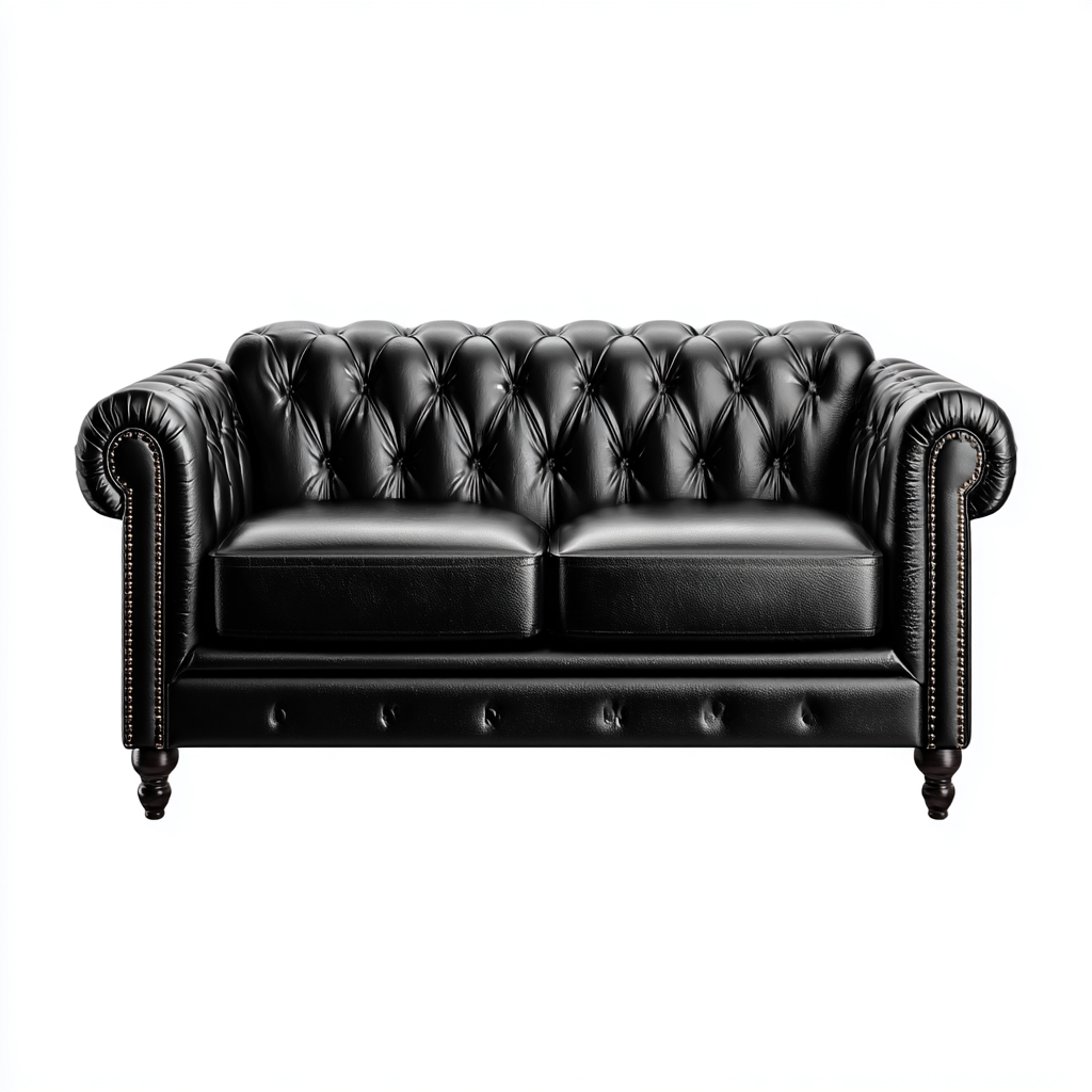 Divano lineare similpelle 170x90x88 cm - nero - adatto al soggiorno - design classico-comfyota