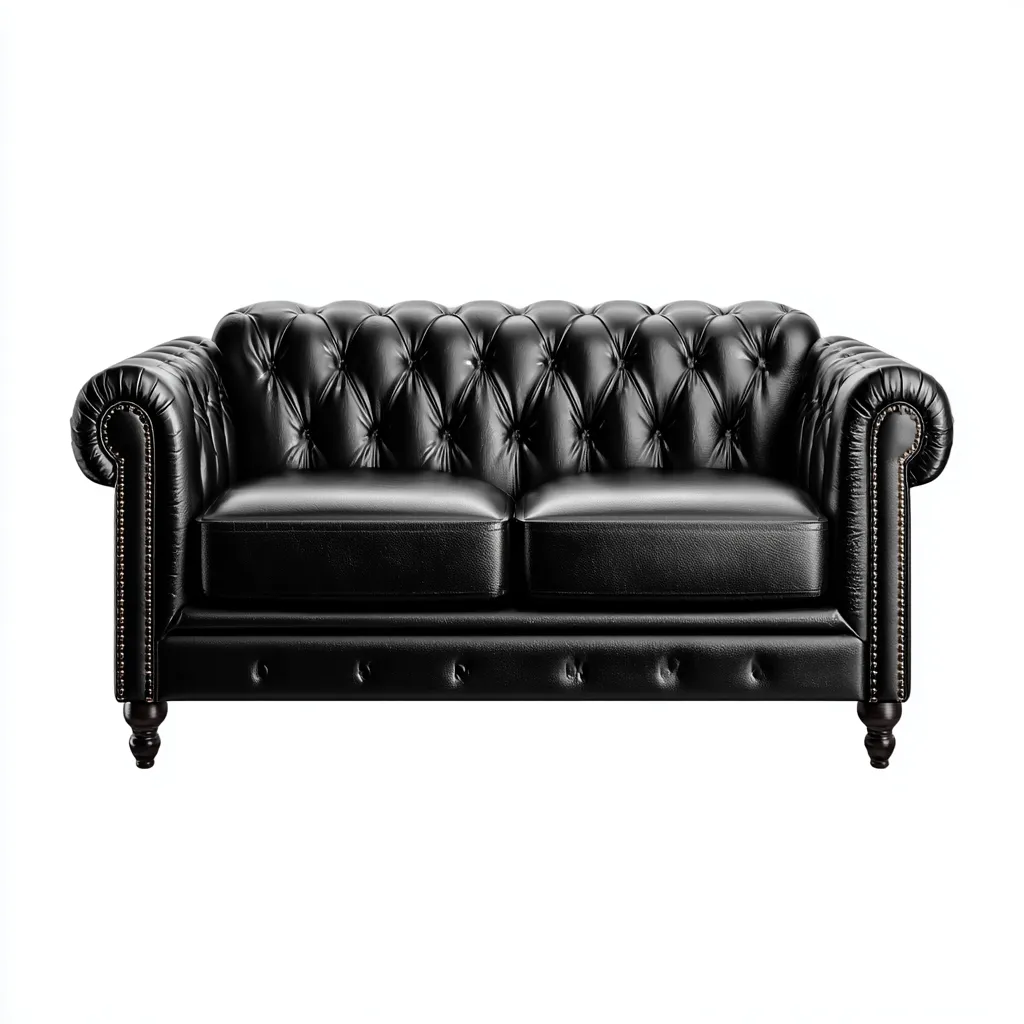 Divano lineare similpelle 170x90x88 cm - nero - adatto al soggiorno - design classico-comfyota