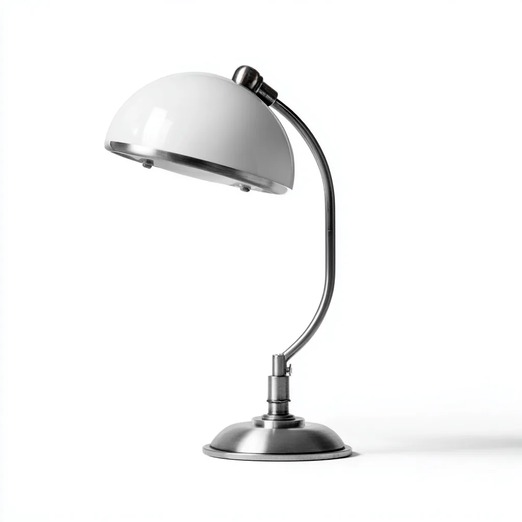 Lampada da tavolo metallo e vetro 22x18x45 cm - bianco - argento - design regolabile per studio-comfyota