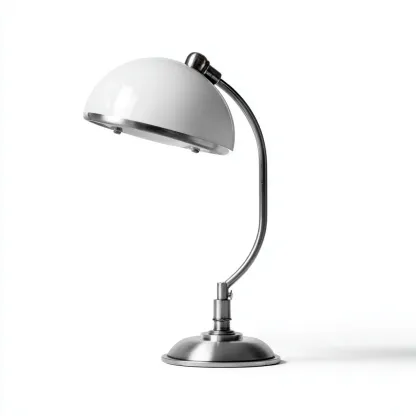 Lampada da tavolo metallo e vetro 22x18x45 cm - bianco - argento - design regolabile per studio-comfyota