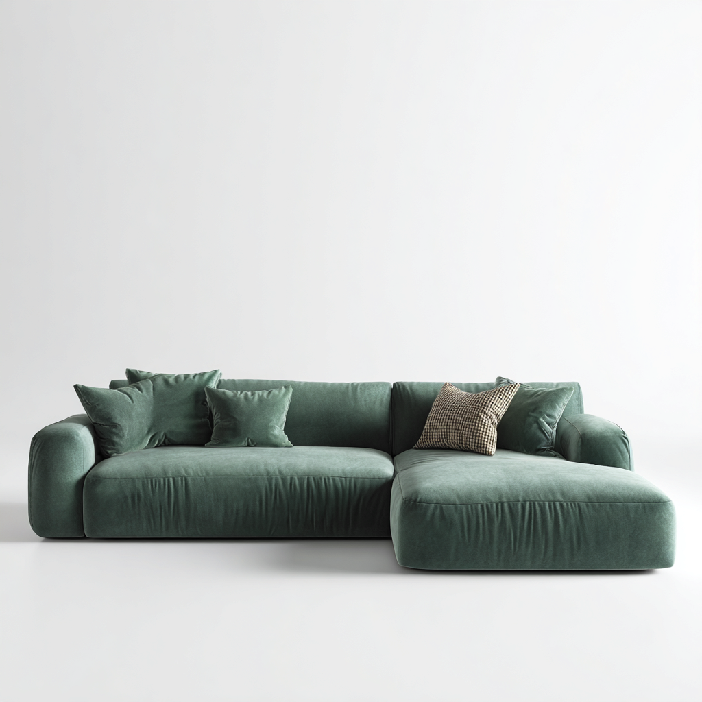 Divano angolare in tessuto 280x170x85 cm - verde - design moderno per soggiorno-comfyota