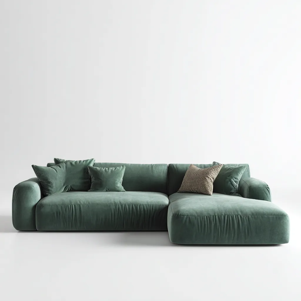 Divano angolare in tessuto 280x170x85 cm - verde - design moderno per soggiorno-comfyota