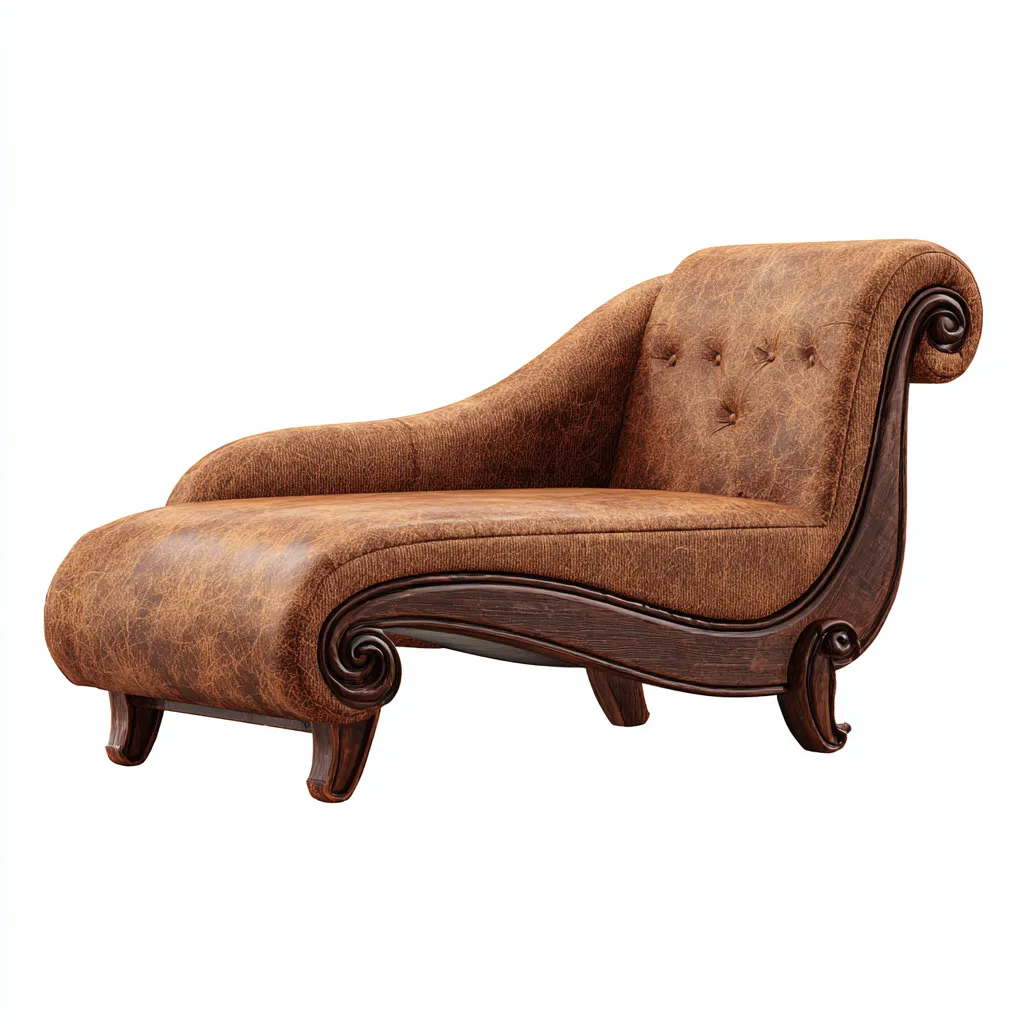 Chaise longue in pelle 180x75x85 cm - marrone - adatta per soggiorno - stile classico-comfyota