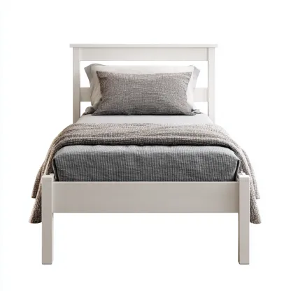 Letto singolo in legno massello 200x100x95 cm - bianco - design moderno - adatto alla camera da letto-comfyota