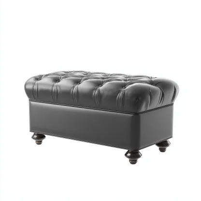 Panca per letto in similpelle 96x40x47 cm - grigio - adatta alla camera da letto - design elegante-comfyota