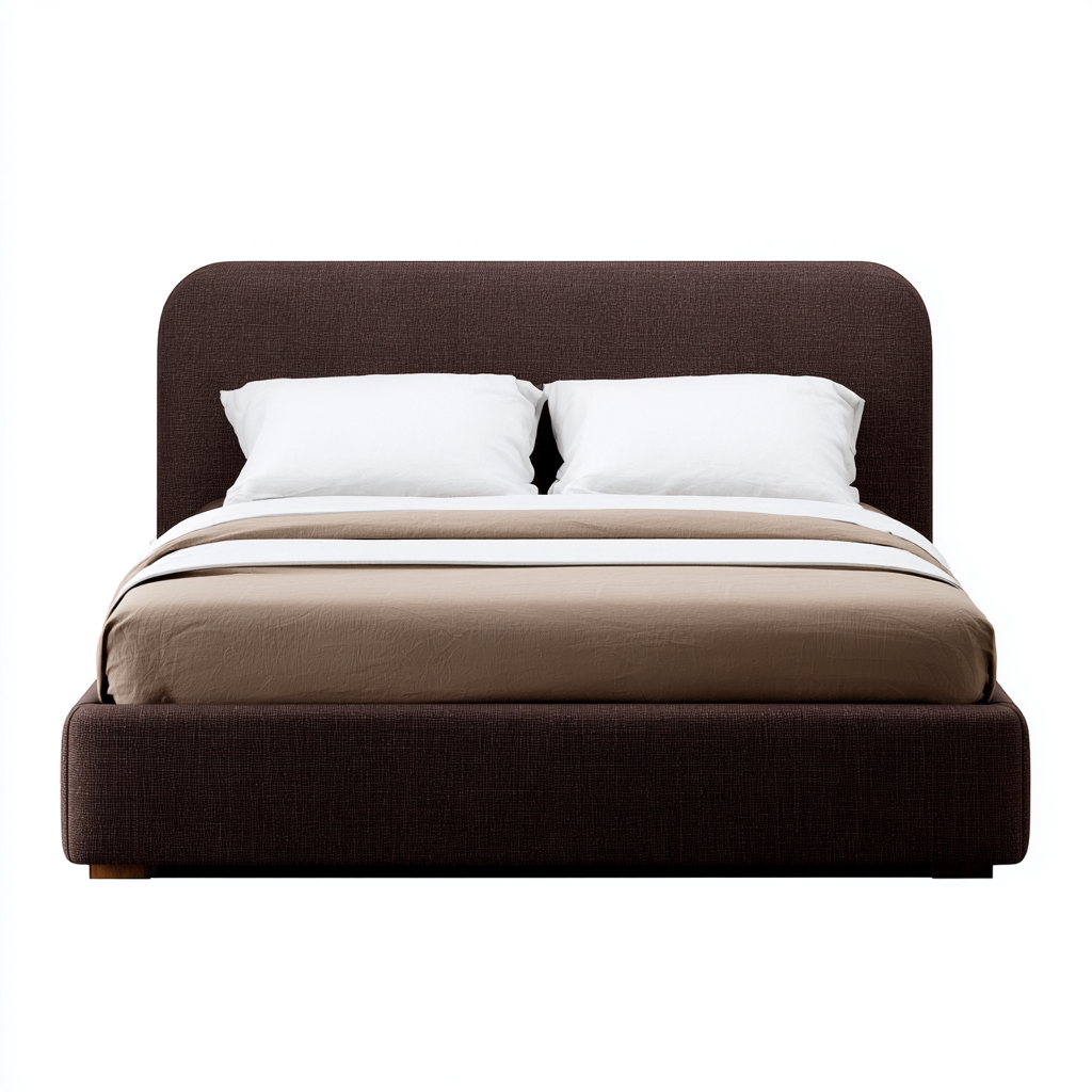 Letto matrimoniale in tessuto 200x180x114 cm - marrone scuro - adatto alla camera da letto - design moderno-comfyota