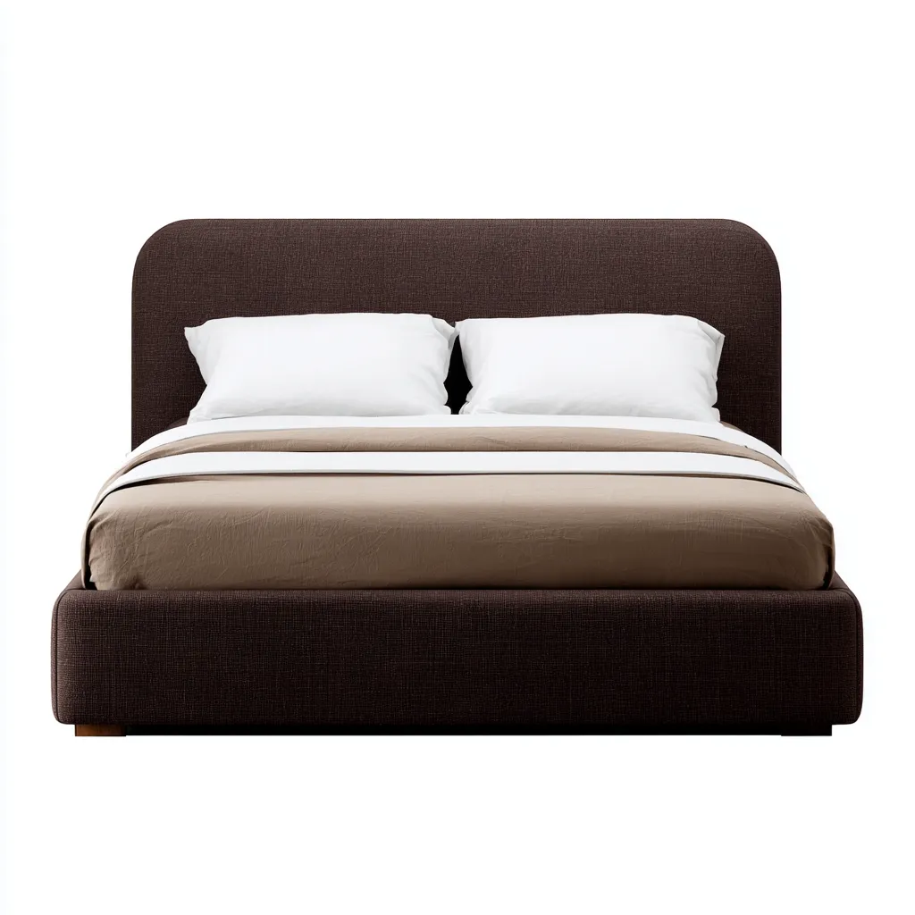 Letto matrimoniale in tessuto 200x180x114 cm - marrone scuro - adatto alla camera da letto - design moderno-comfyota