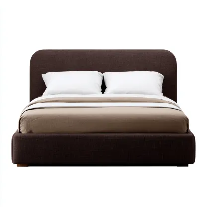 Letto matrimoniale in tessuto 200x180x114 cm - marrone scuro - adatto alla camera da letto - design moderno-comfyota