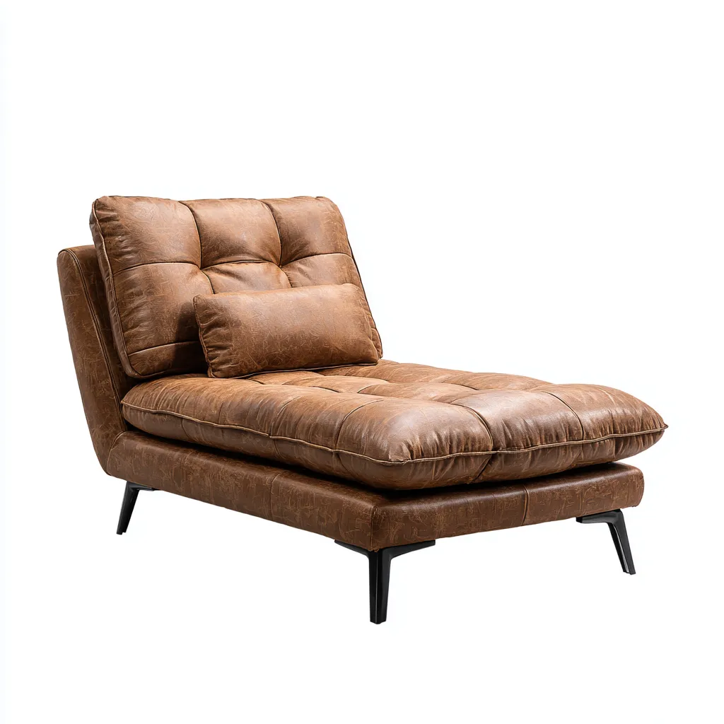 Chaise longue in pelle 168x79x88 cm - marrone - adatta per soggiorno - design moderno-comfyota