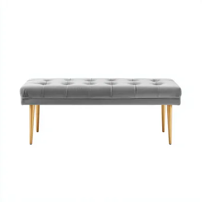 Panca per letto imbottita in tessuto 112x40x46 cm - grigio - adatta alla camera da letto - design moderno-comfyota