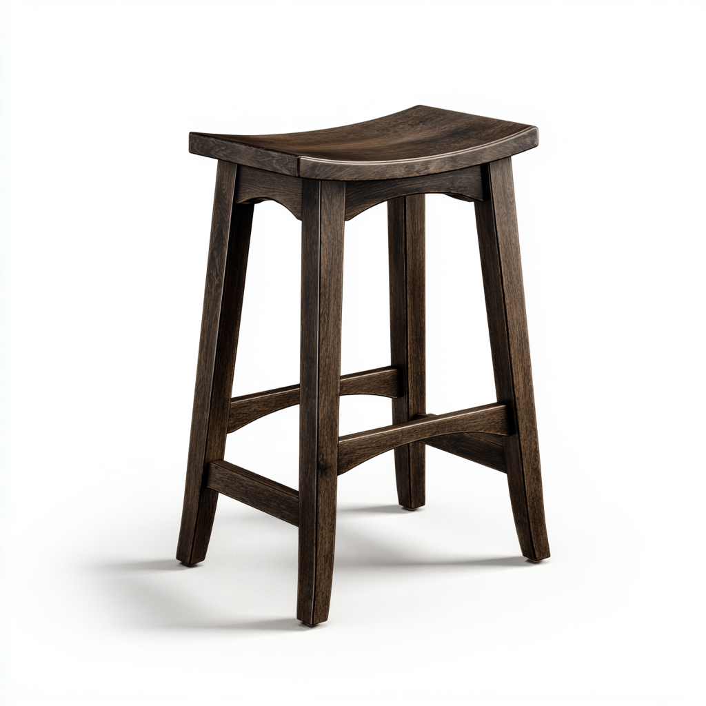 Sgabello da bar in legno 44x40x77 cm - marrone scuro - adatto per sala da pranzo - design rustico-comfyota