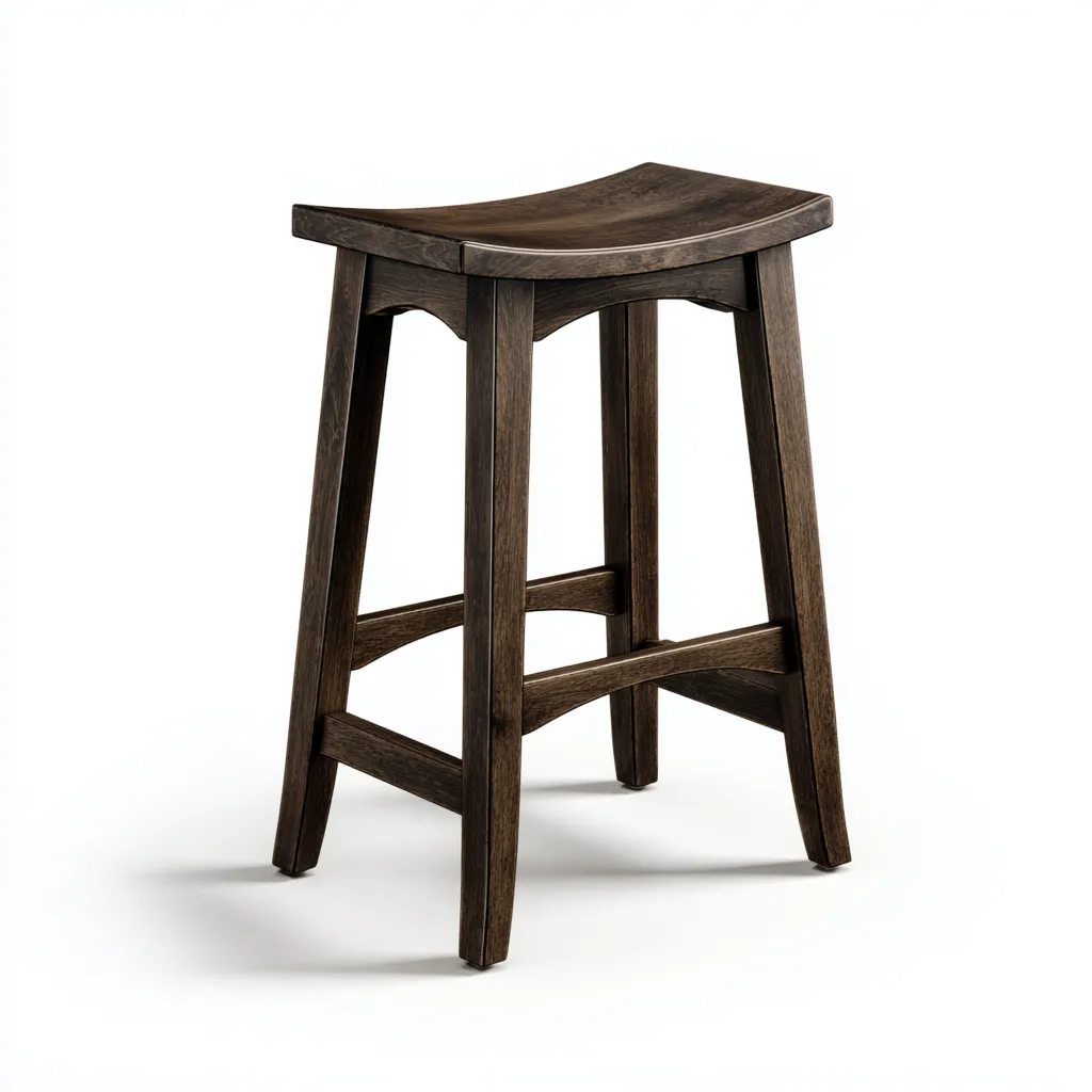 Sgabello da bar in legno 44x40x77 cm - marrone scuro - adatto per sala da pranzo - design rustico-comfyota