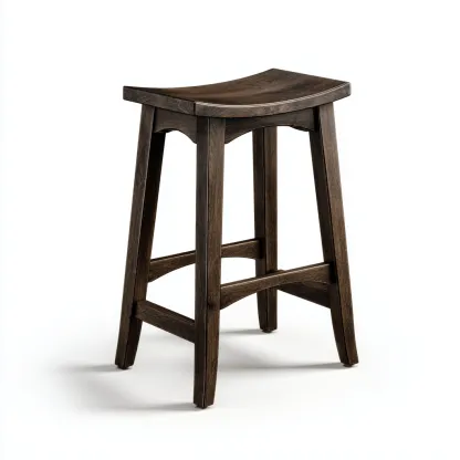 Sgabello da bar in legno 44x40x77 cm - marrone scuro - adatto per sala da pranzo - design rustico-comfyota