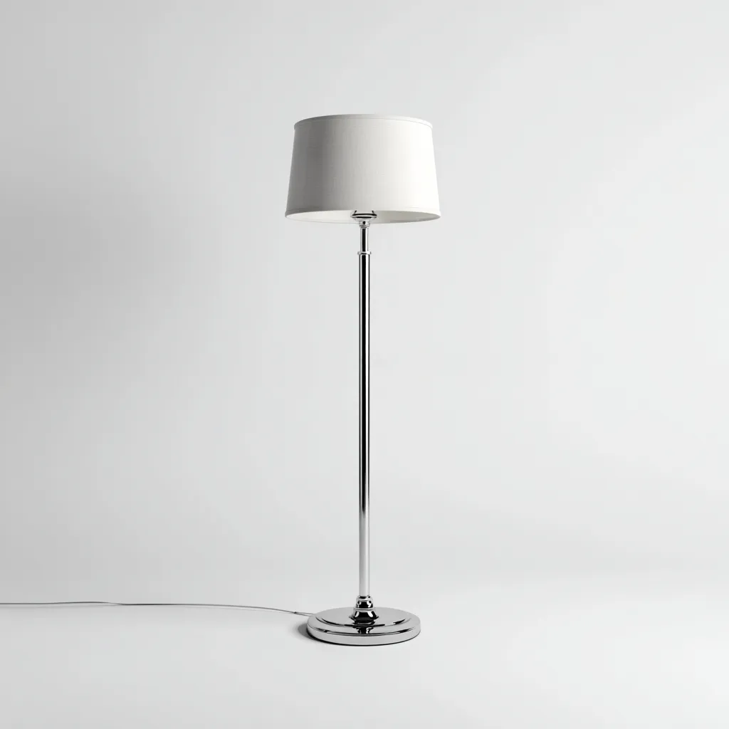 Lampada da terra in metallo e tessuto 32x28x155 cm argento - bianco per il soggiorno design moderno-comfyota