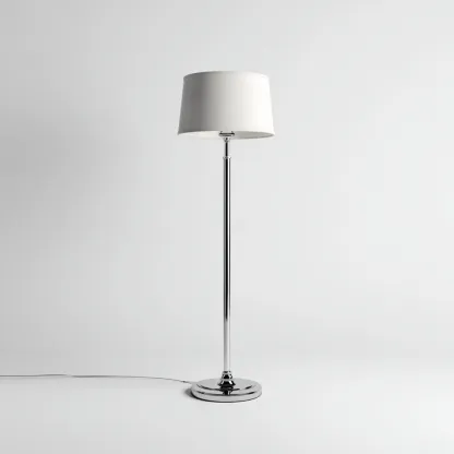Lampada da terra in metallo e tessuto 32x28x155 cm argento - bianco per il soggiorno design moderno-comfyota