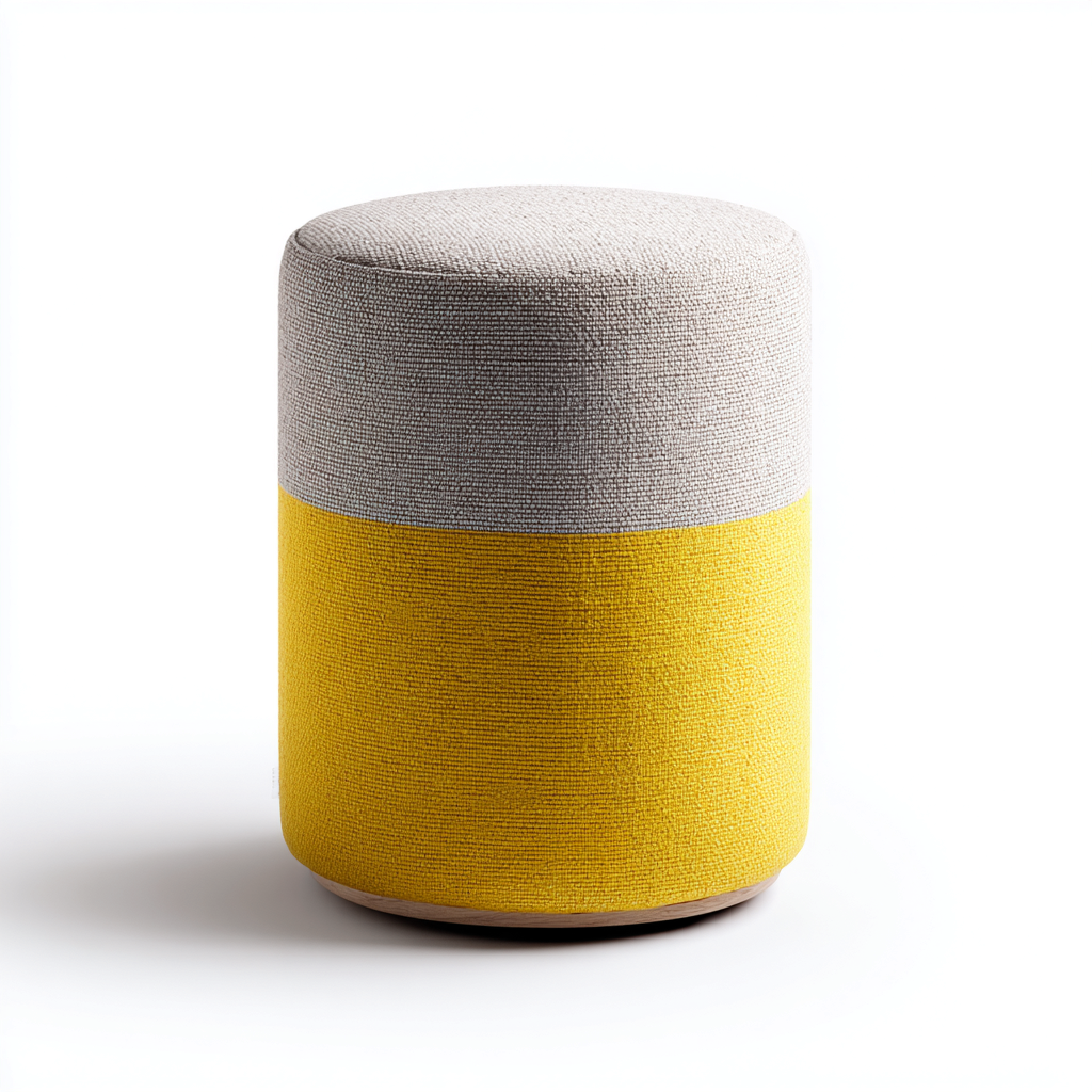 Pouf tessuto 36x36x45 cm - giallo - grigio - adatto al soggiorno - stile moderno-comfyota