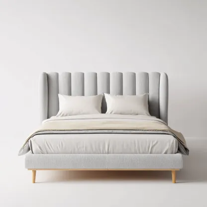 Letto matrimoniale in tessuto 200x180x118 cm - grigio chiaro - adatto alla camera da letto - design contemporaneo-comfyota