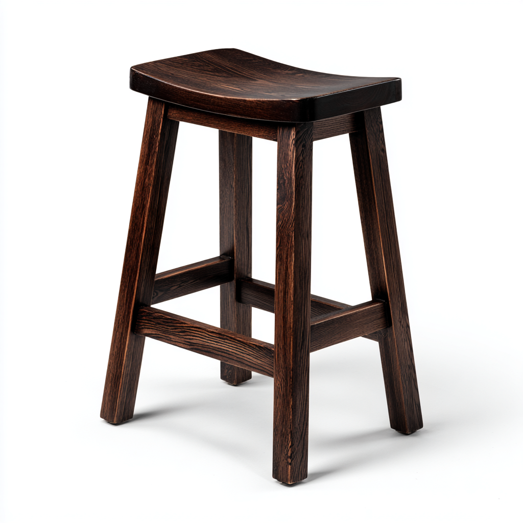 Sgabello da bar in legno 44x40x77 cm - marrone scuro - adatto per sala da pranzo - design tradizionale-comfyota