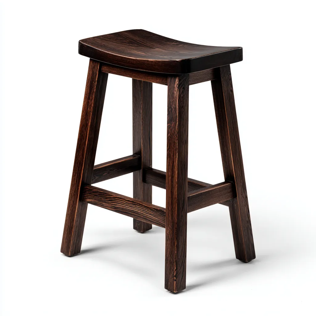 Sgabello da bar in legno 44x40x77 cm - marrone scuro - adatto per sala da pranzo - design tradizionale-comfyota