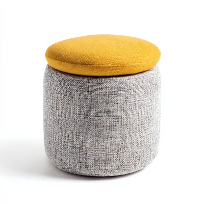 Pouf tessuto 38x38x45 cm - giallo - grigio - adatto al soggiorno - stile moderno-comfyota