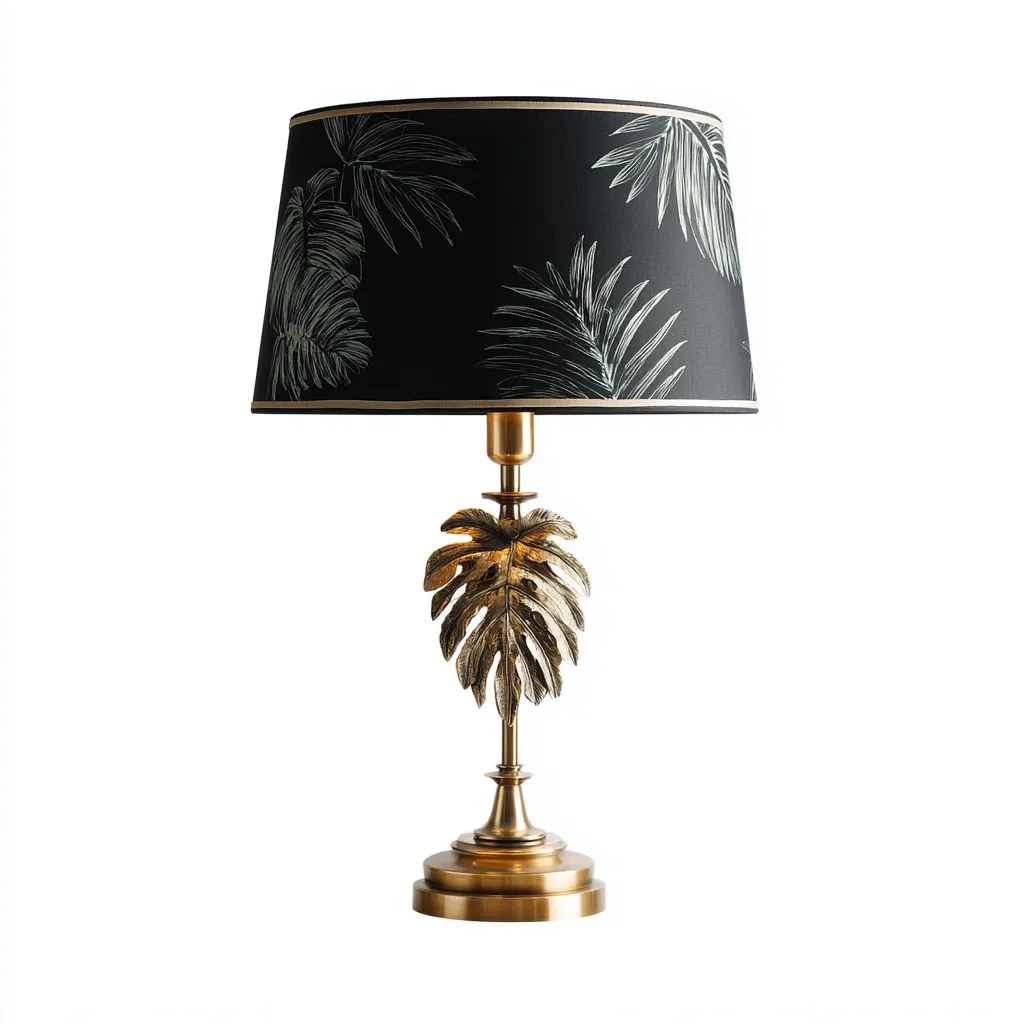 Lampada da tavolo metallo 30x30x55 cm - oro - nero - stile decorativo tropicale per soggiorno-comfyota