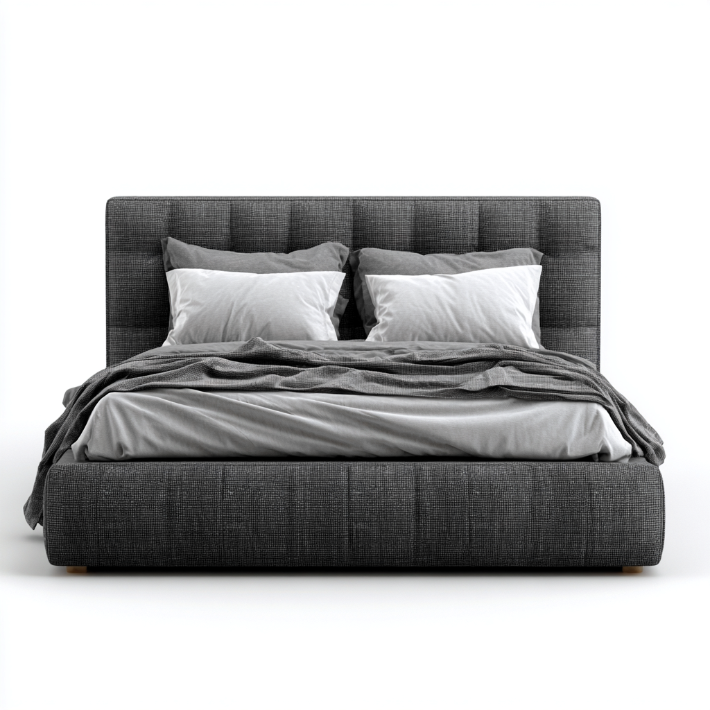 Letto matrimoniale in tessuto 200x180x117 cm - grigio scuro - adatto alla camera da letto - design moderno-comfyota