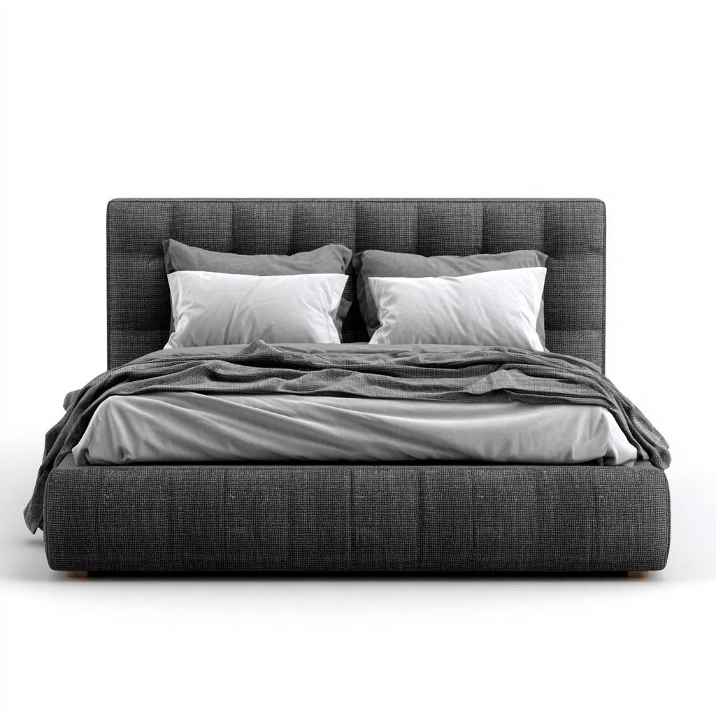 Letto matrimoniale in tessuto 200x180x117 cm - grigio scuro - adatto alla camera da letto - design moderno-comfyota