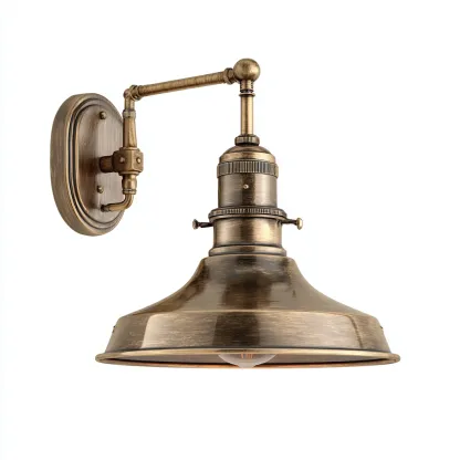 Applique metallo 23x32x27 cm - bronzo - design industriale - per soggiorno-comfyota