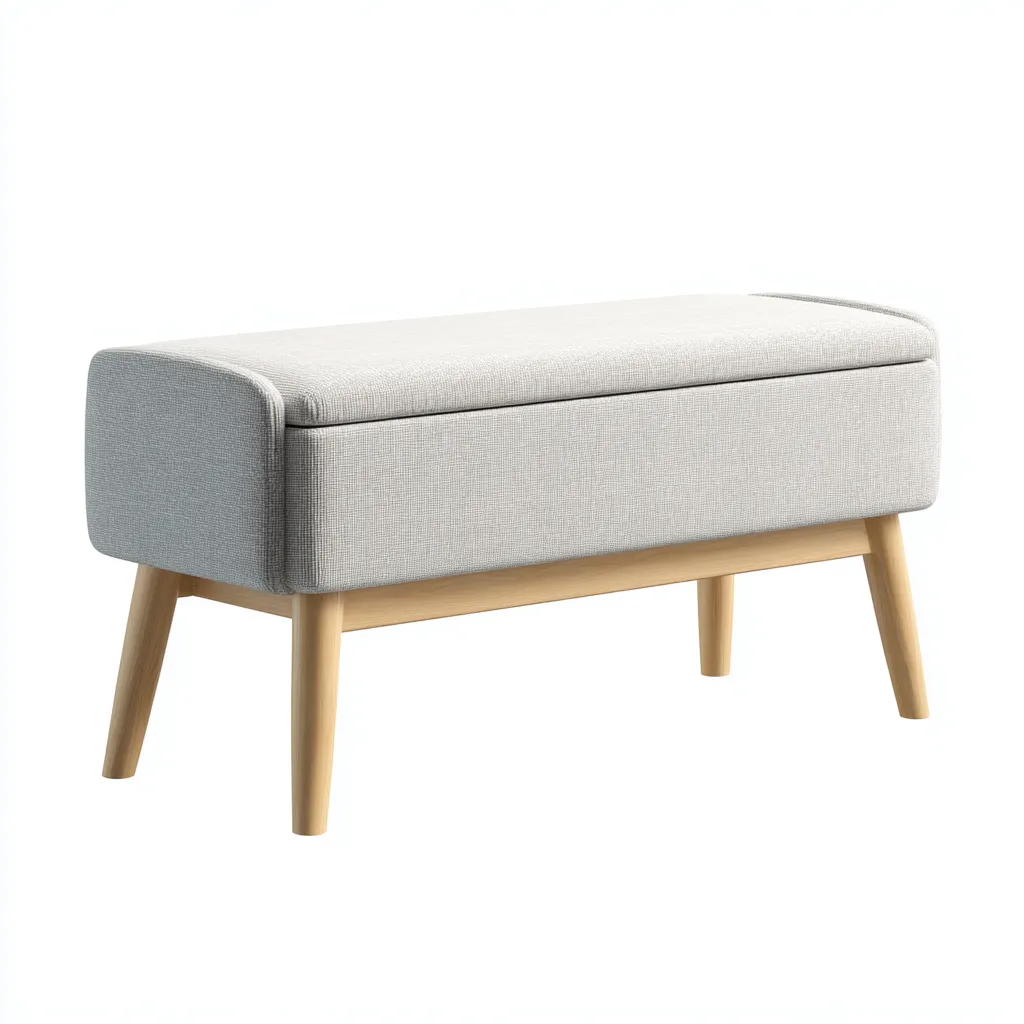 Panca per letto imbottita in tessuto 105x38x46 cm - grigio chiaro - adatta alla camera da letto - design moderno-comfyota