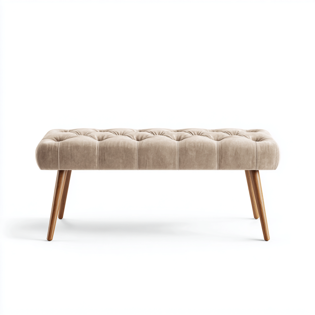 Panca per letto imbottita in tessuto 110x40x47 cm - beige - adatta alla camera da letto - design moderno-comfyota