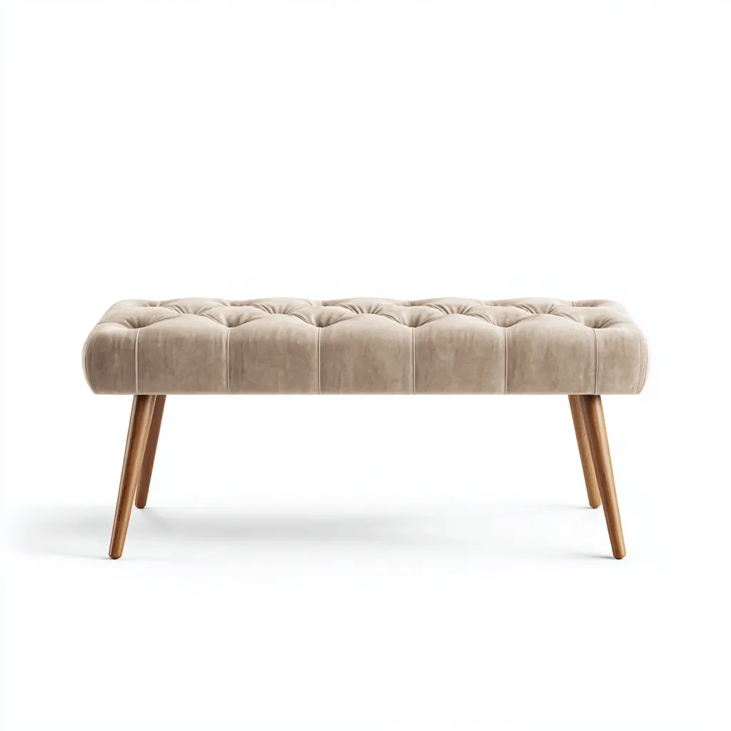 Panca per letto imbottita in tessuto 110x40x47 cm - beige - adatta alla camera da letto - design moderno-comfyota