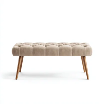 Panca per letto imbottita in tessuto 110x40x47 cm - beige - adatta alla camera da letto - design moderno-comfyota