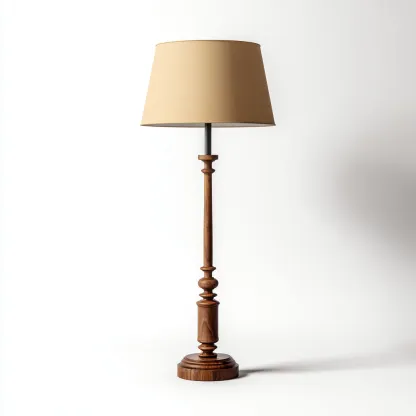 Lampada da terra in legno e tessuto 36x30x152 cm marrone - beige per il soggiorno design classico-comfyota