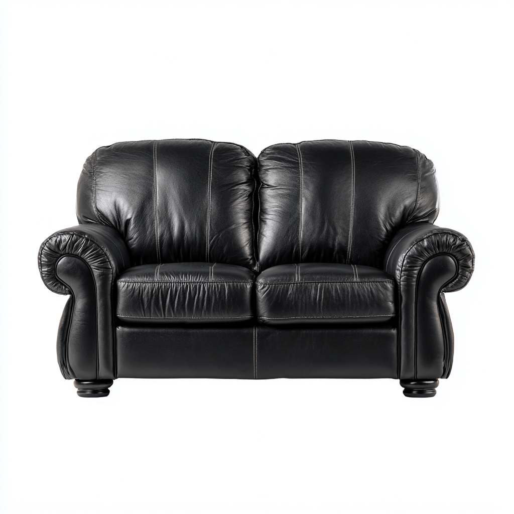 Divano lineare similpelle 165x95x92 cm - nero - adatto al soggiorno - design classico-comfyota