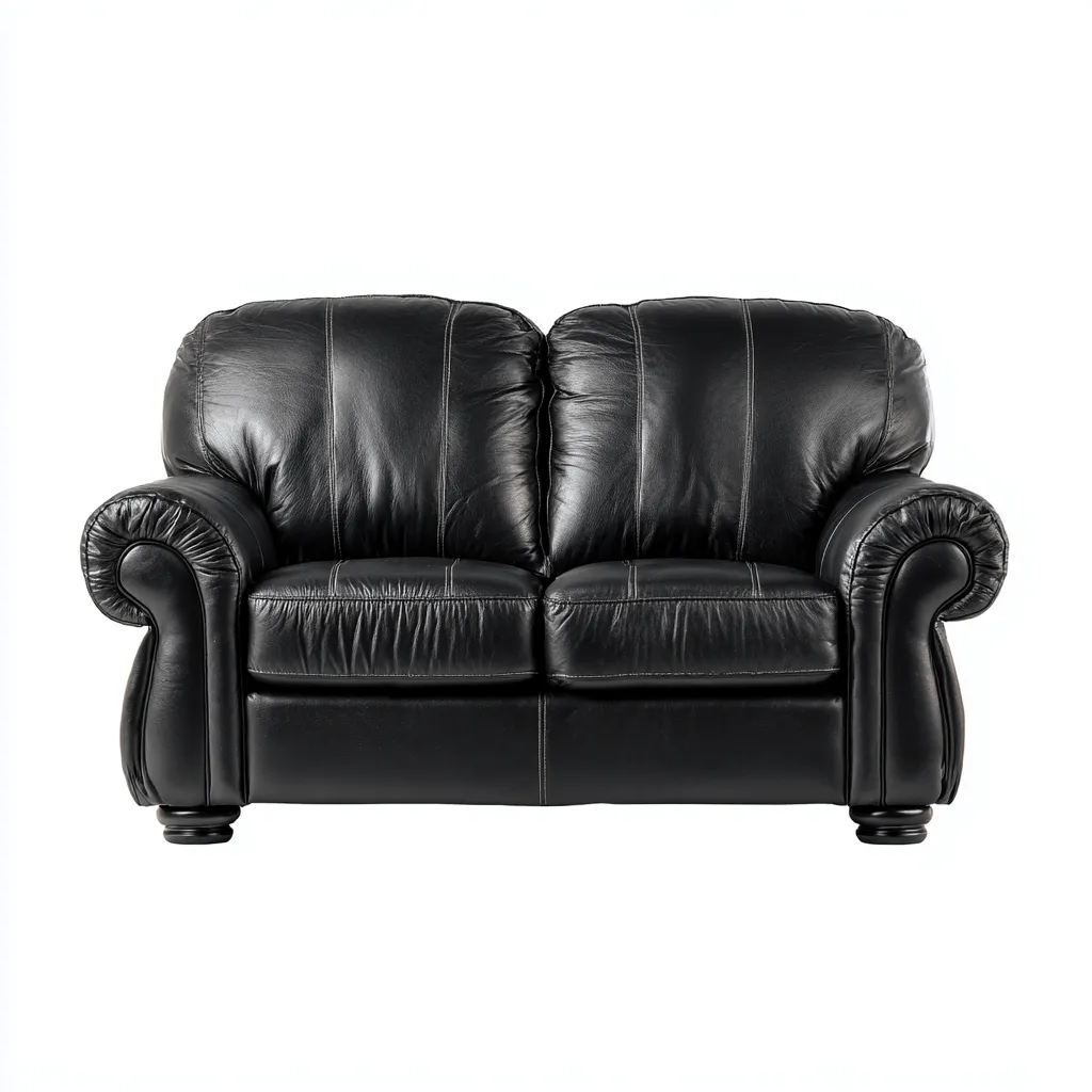 Divano lineare similpelle 165x95x92 cm - nero - adatto al soggiorno - design classico-comfyota