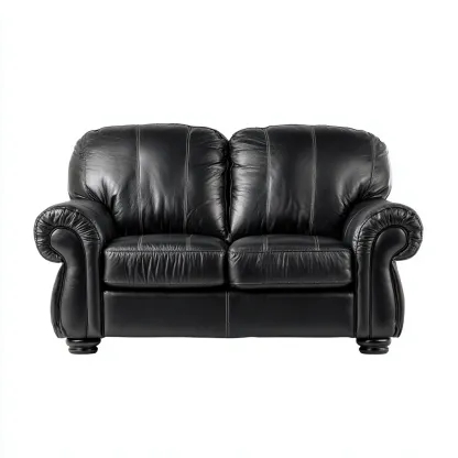 Divano lineare similpelle 165x95x92 cm - nero - adatto al soggiorno - design classico-comfyota