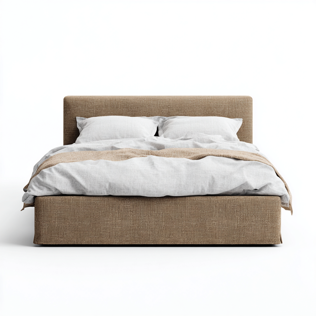 Letto matrimoniale in tessuto 200x180x118 cm - marrone - adatto alla camera da letto - design moderno-comfyota