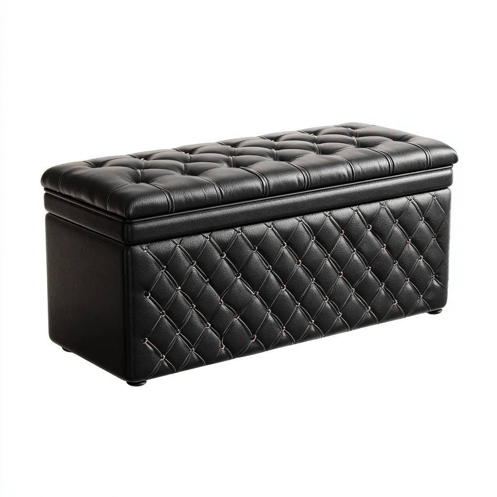 Panca per letto in similpelle 98x40x48 cm - nero - adatta alla camera da letto - design moderno-comfyota