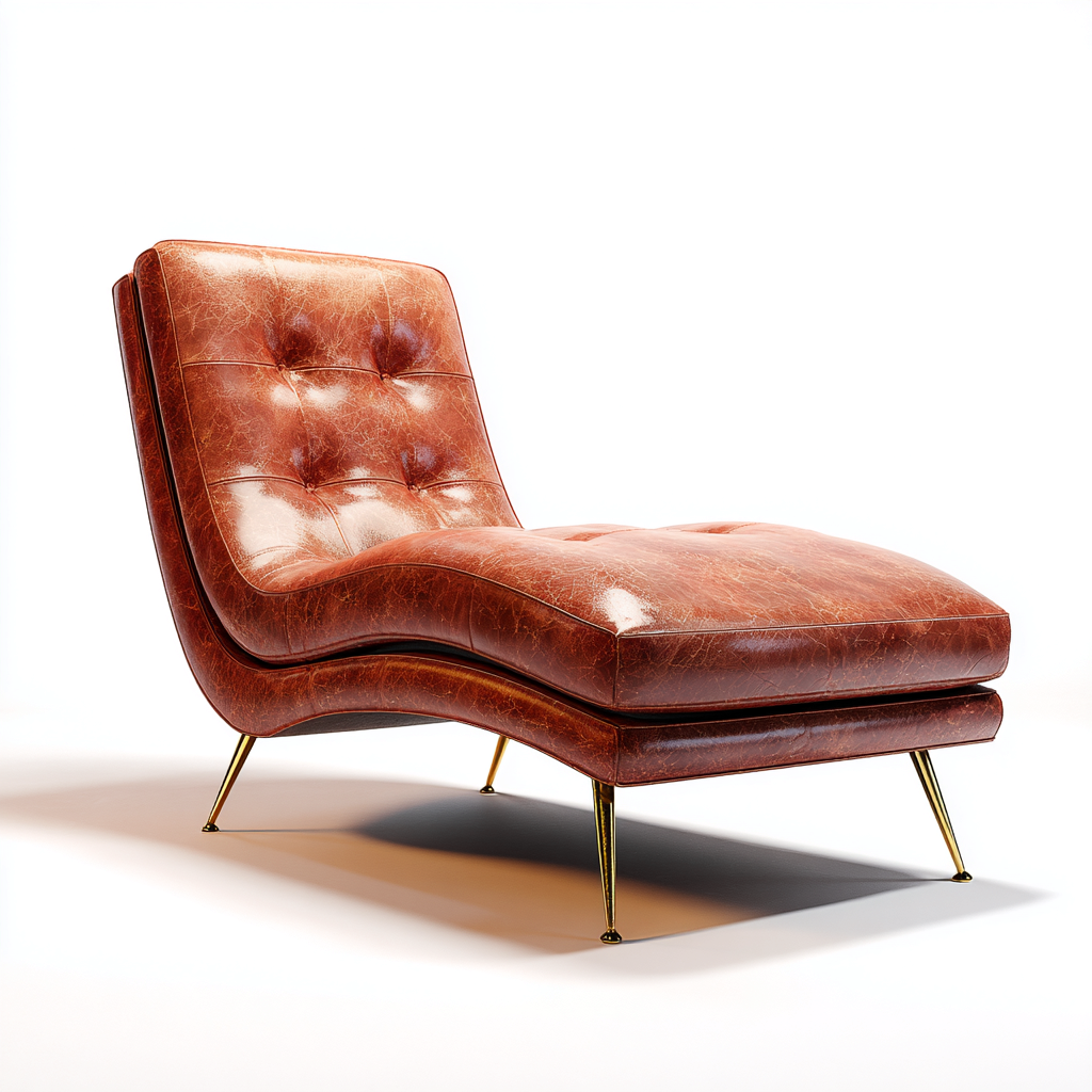 Chaise longue in pelle 174x77x84 cm - marrone - adatta per soggiorno - design moderno-comfyota