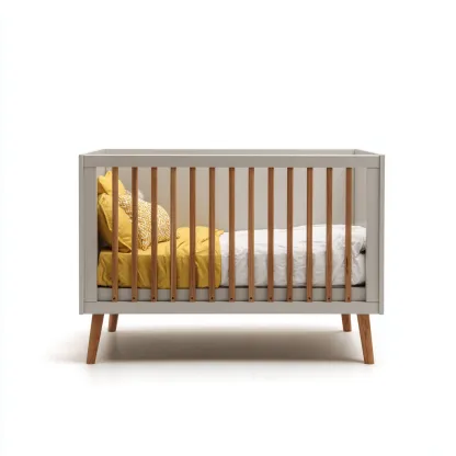 Lettino per bambini in legno 120x65x90 cm - bianco - legno naturale - design moderno - adatto alla cameretta-comfyota