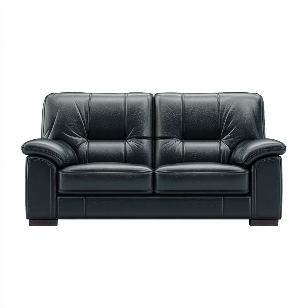 Divano lineare similpelle 160x95x92 cm - nero - adatto al soggiorno - design moderno-comfyota