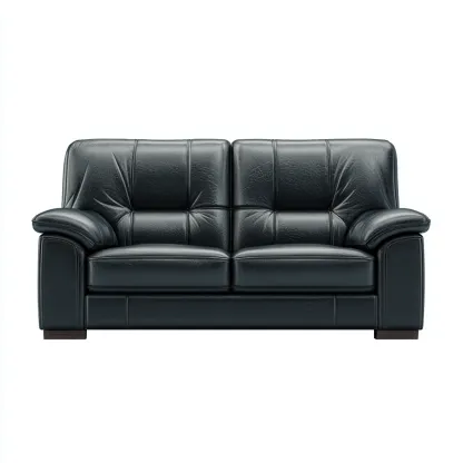 Divano lineare similpelle 160x95x92 cm - nero - adatto al soggiorno - design moderno-comfyota