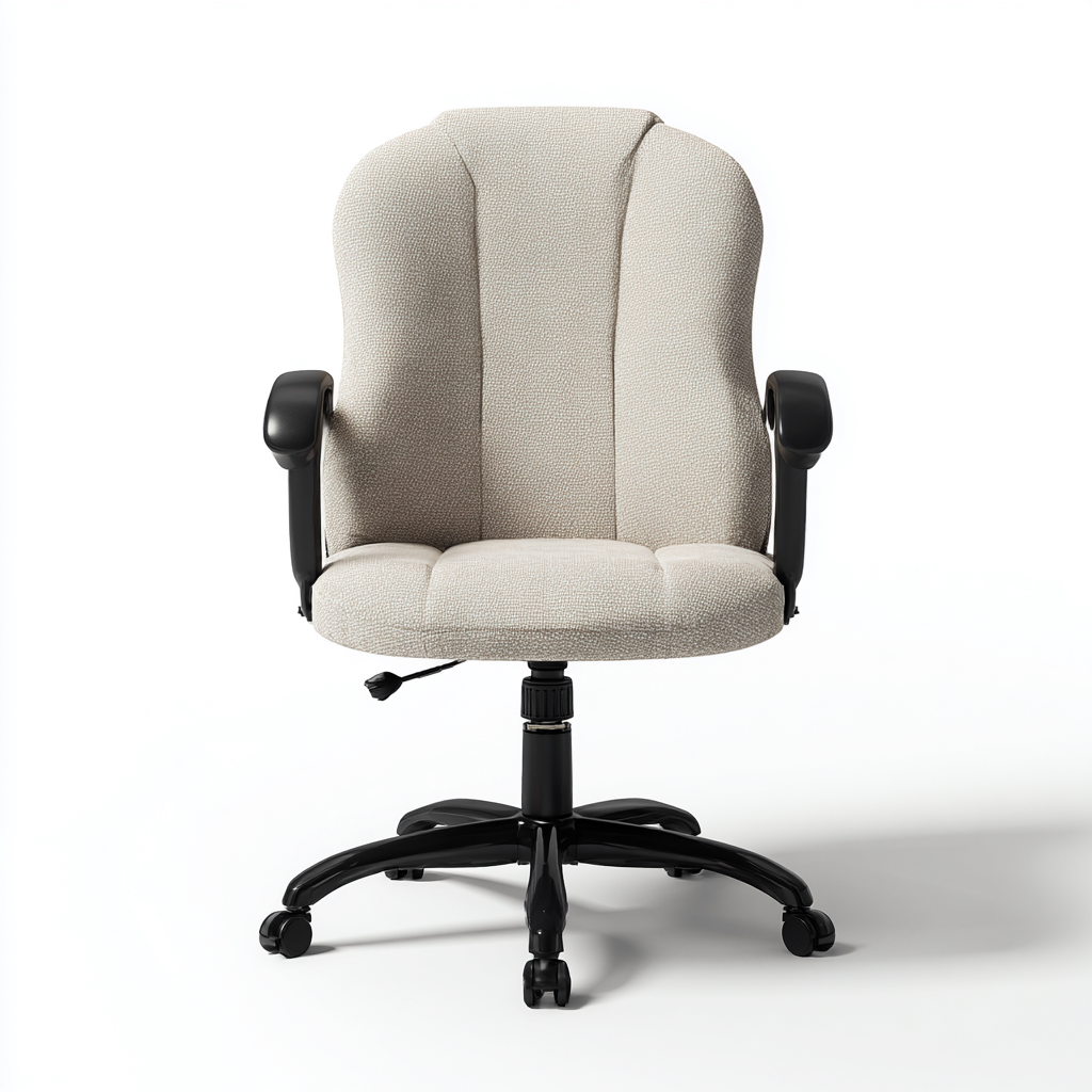 Sedia da ufficio tessuto imbottito 65x60x108 cm - beige chiaro - stile moderno adatto all'ufficio-comfyota