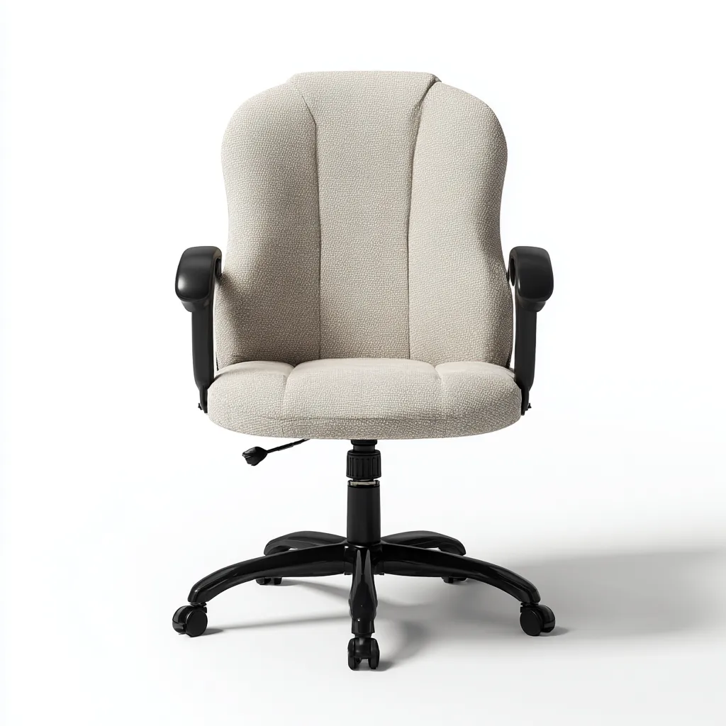 Sedia da ufficio tessuto imbottito 65x60x108 cm - beige chiaro - stile moderno adatto all'ufficio-comfyota