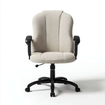 Sedia da ufficio tessuto imbottito 65x60x108 cm - beige chiaro - stile moderno adatto all'ufficio-comfyota