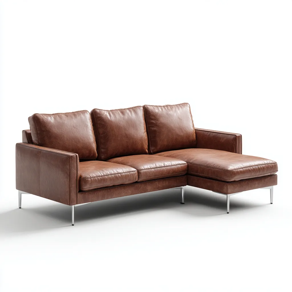 Divano angolare in pelle 258x165x86 cm - marrone - design moderno per soggiorno-comfyota