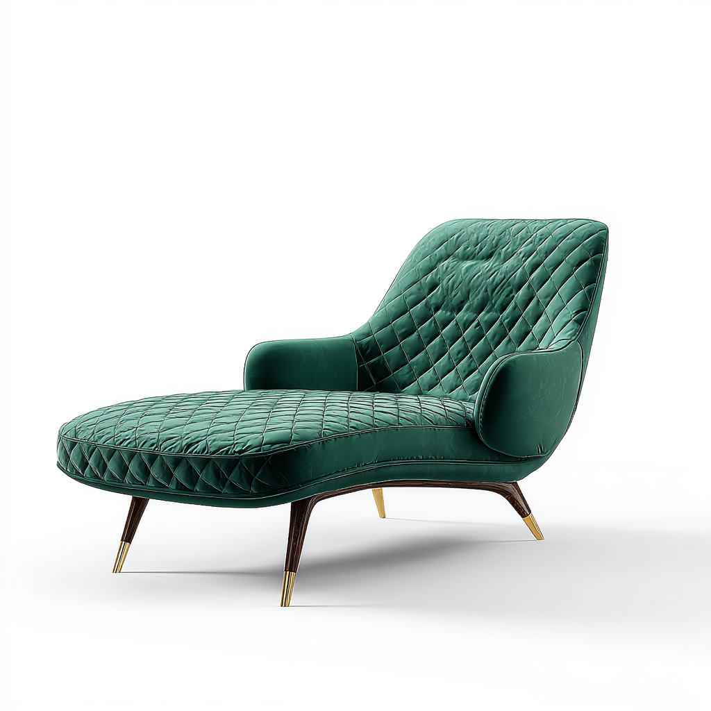 Chaise longue in tessuto 175x78x88 cm - verde - adatta per soggiorno - design moderno-comfyota